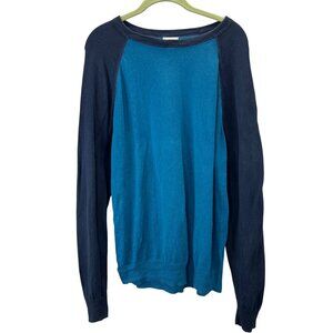 Old Navy Baseball Sweater L Men Blue Long Sleeve